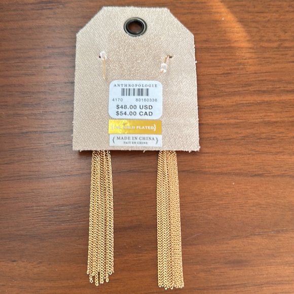 NWT Anthropologie Crystal Gold Earring! - Picture 5 of 5